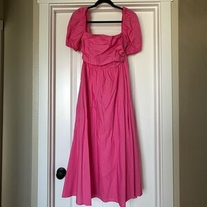 OPT Puff Sleeve Midi Dress - Pink (M)